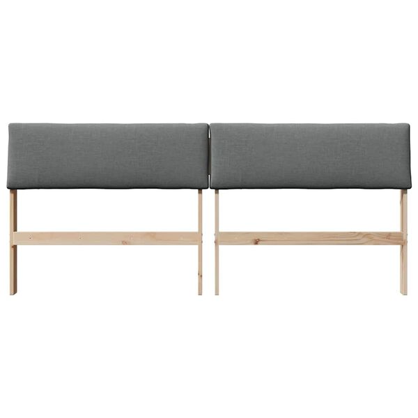 vidaXL Testiera imbottita Grigio scuro 200 cm Pino massello
