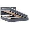 vidaXL Letto con contenitore LED e materasso Grigio Scuro 160 x 200 cm
