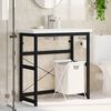 vidaXL Struttura per Lavabo da Bagno Nera 79x38x83 cm in Ferro
