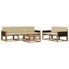 vidaXL Set di divani da esterno con cuscino 6 pcs Naturale e Beige