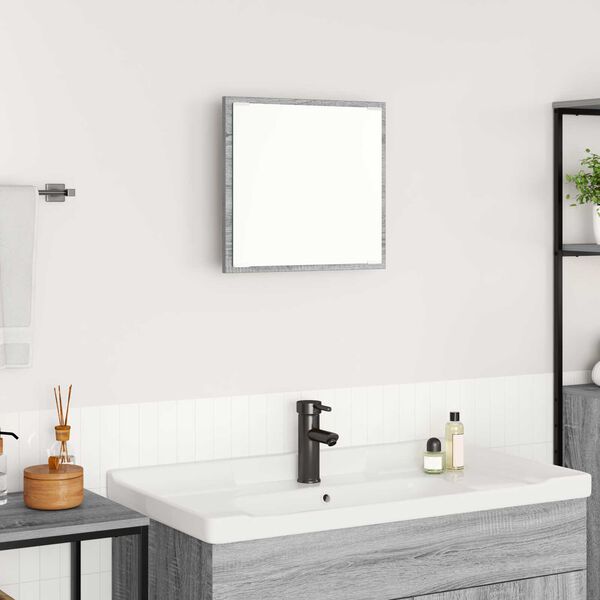 vidaXL Specchio da bagno LED Grigio Sonoma 40 x 37 x 8.5 cm