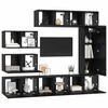 vidaXL Set mobile TV 8 pcs Rovere nero 30.5 x 30 x 90 cm