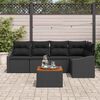 vidaXL Set Divano da Giardino con cuscino 6 pcs Nero polyrattan