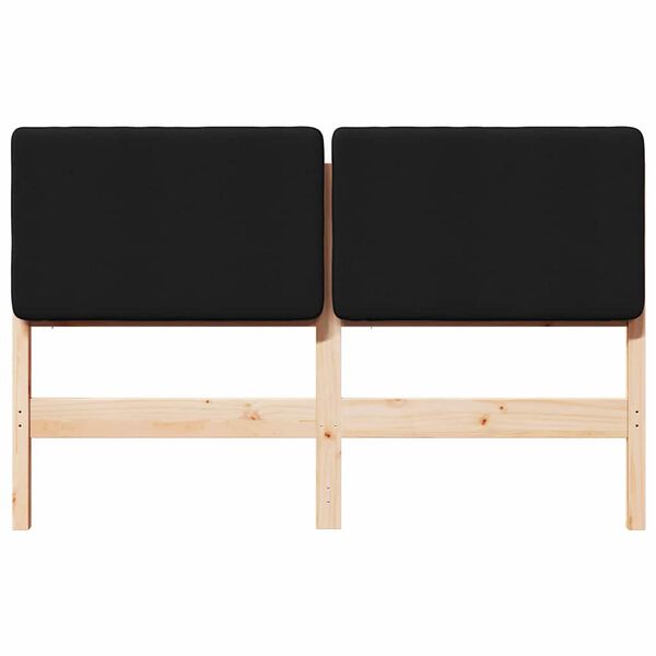 vidaXL Testiera imbottita Marrone e Nero 135 cm Pino massello