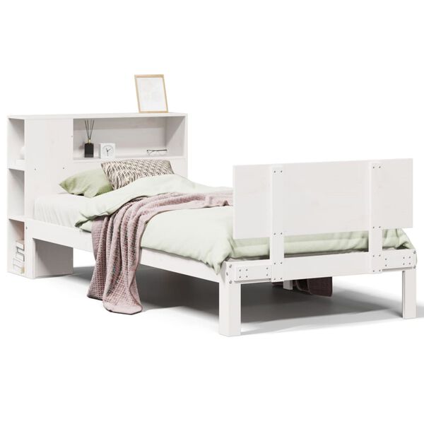 vidaXL Letto Libreria senza Materasso Bianca 90x200 cm Legno di Pino