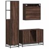 vidaXL Set Mobili da Bagno 3 pz Rovere Marrone in Legno Multistrato