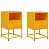 vidaXL Comodini 2 pz Giallo Senape 36x39x60,5 cm in Acciaio