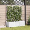 vidaXL Vaso da giardino 3 pcs Bianco 120 x 40 x 143 cm Acciaio