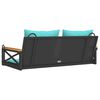 vidaXL Panchina a Dondolo con Cuscini Nera 109x62x40 cm in Polyrattan