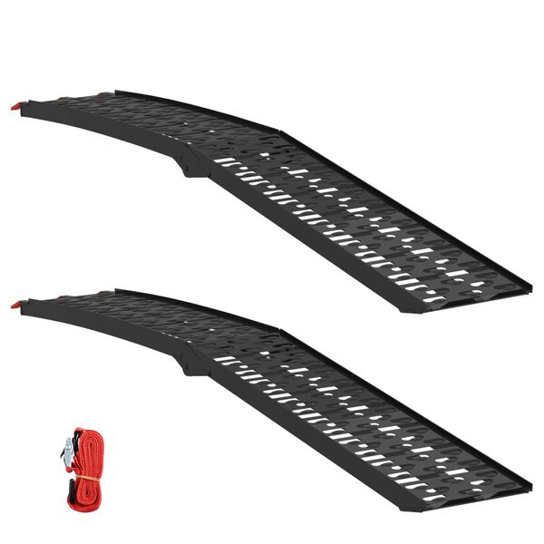 vidaXL Ramp di Carico 2 pcs Nero 222 x 29 x 14 cm Alluminio
