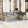 vidaXL Set di divani con cuscino Beige e Grigio Chiaro polyrattan