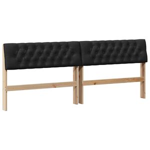 vidaXL Testiera imbottita Nero 200 cm Pino massello