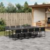 vidaXL Set da Pranzo da Giardino 11 pz con Cuscini in Polyrattan Nero