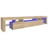 vidaXL Mobile Porta TV con Luci LED Rovere Sonoma 215x36,5x40 cm