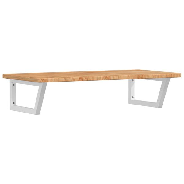 vidaXL Ripiano a Parete per Lavabo in Acciaio e Massello di Rovere