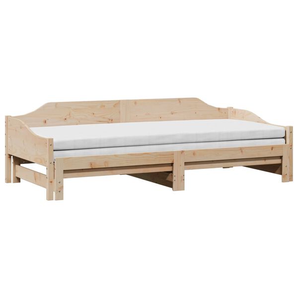 vidaXL Divano Letto con Letto Estraibile 90x200cm Legno Massello Pino