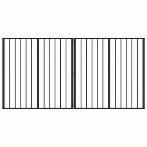 vidaXL Cancello per cani 2 Panels Nero 100 x 100 cm Acciaio zincato