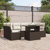 vidaXL Set Divano da Giardino con cuscino 7 pcs Marrone polyrattan