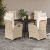 vidaXL Set da Pranzo da Giardino 5 pz con Cuscini Beige in Polyrattan