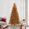 vidaXL Albero di Natale con 300 LED con supporto Oro 240 cm PET