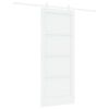 vidaXL Porta scorrevole Bianco 83 x 202 cm Legno Massello di Pino