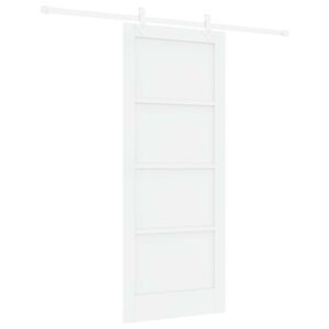 vidaXL Porta scorrevole Bianco 83 x 202 cm Legno Massello di Pino