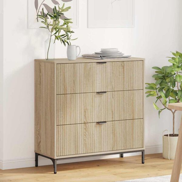 vidaXL Credenza rovere sonoma 79.5 x 33 x 82 cm Legno multistrato