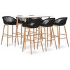 vidaXL Set da Bar 7 pz Bianco e Nero