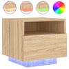 vidaXL Comodino con Luci LED Rovere Sonoma 40x39x37 cm