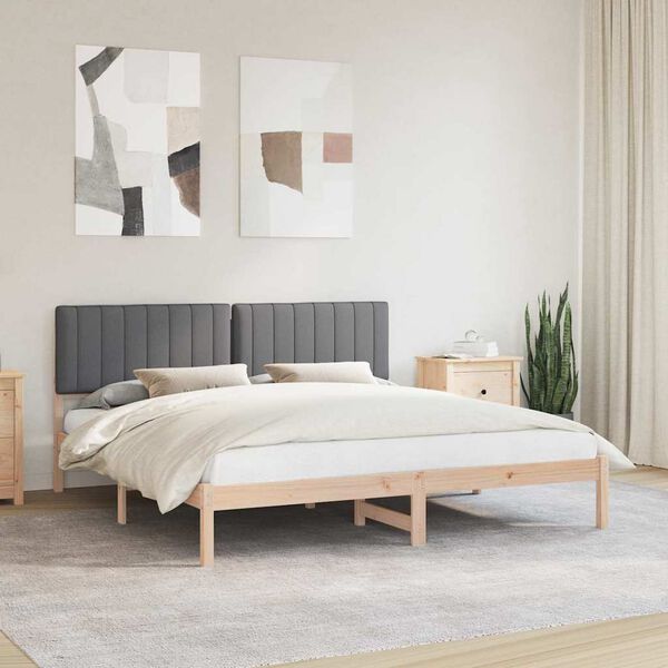vidaXL Letto con Testiera Rivestita Grigio scuro 180 x 200 cm