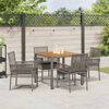 vidaXL Set da Pranzo per Giardino 5 pcs Grigio polyrattan