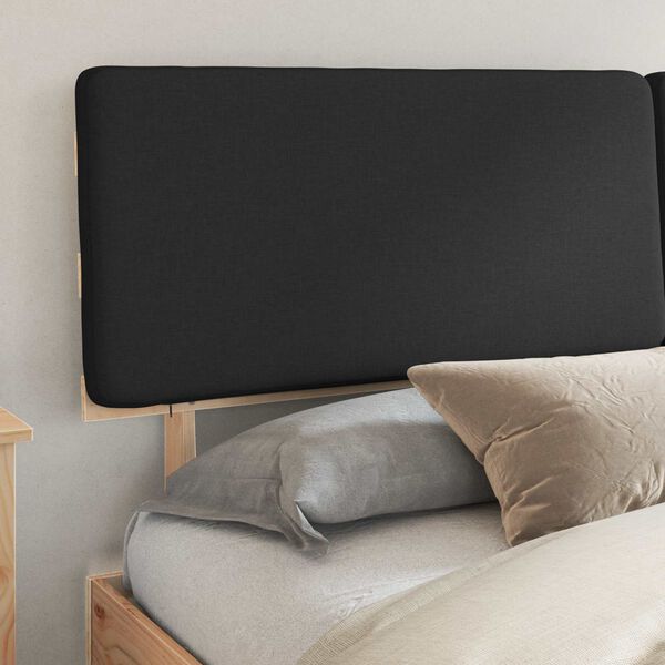 vidaXL Letto con Testiera Rivestita Nero 180 x 200 cm Pino massello
