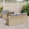 vidaXL Set Divano da Giardino con cuscino 6 pcs Beige polyrattan