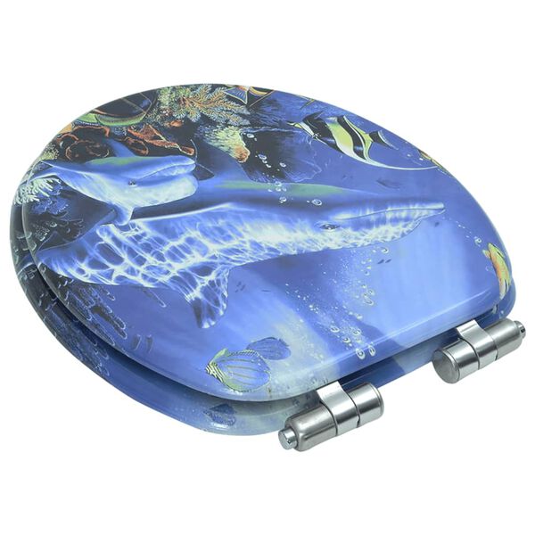 vidaXL Tavoletta WC Coperchio Chiusura Morbida MDF Delfini