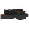 vidaXL Set Divano da Giardino 5 pz Nero polyrattan