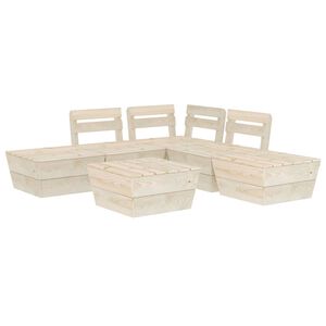 vidaXL Set Divani da Giardino su Pallet 6 pz in Legno Abete Impregnato