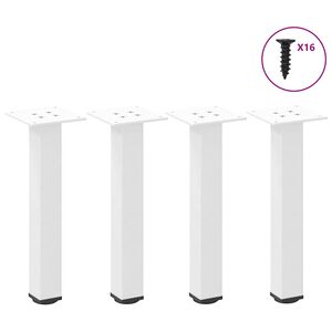 vidaXL Gambe per Tavolino da Caff&egrave; 4 pz Bianche 30-32 cm Acciaio