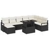 vidaXL Set Divano da Giardino 9 pz Nero e Crema polyrattan