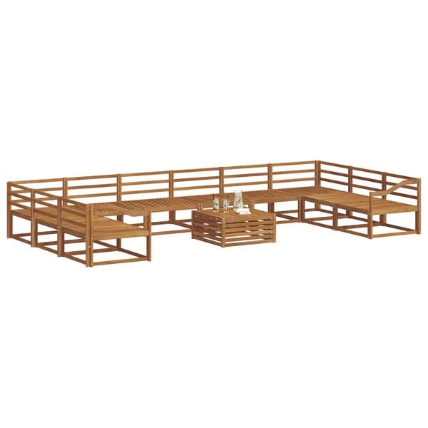 vidaXL Set di divani da esterno 11 pcs Naturale