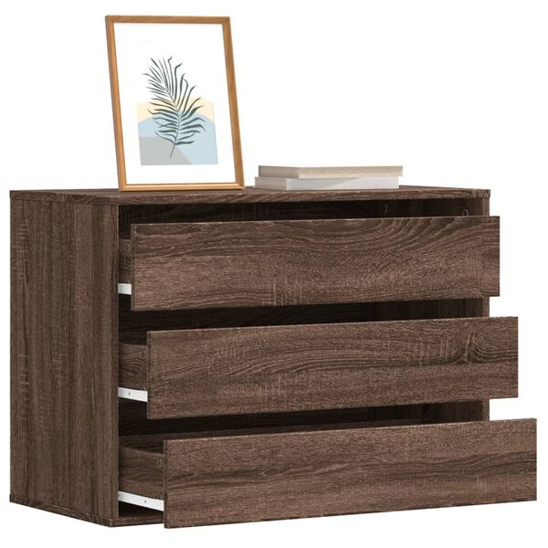 vidaXL Cassettiera Angolo Rovere Marrone 80x41x58cm Legno Multistrato