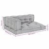 vidaXL Cuscino per Divano Pallet 3 pcs Grigio 120 x 80 x 38 cm Tessuto