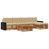 vidaXL Set di divani da esterno 6 pz Naturale e Beige Poliestere