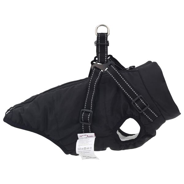 vidaXL Cappotto per Cani Nero L40 Pile e Poliestere