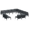 vidaXL Set Divano da Giardino 13 pz Nero Acciaio