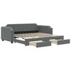 vidaXL Divano Letto Estraibile Cassetti Grigio Scuro 80x200cm Tessuto