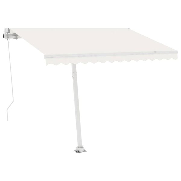 vidaXL Tenda Automatica con Sensore Vento e LED 300x250 cm Crema