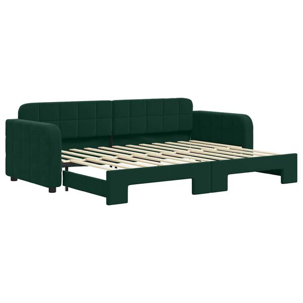 vidaXL Divano Letto con Letto Estraibile Verde Scuro 80x200cm Velluto