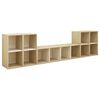 vidaXL Set Mobile TV 5 pz Bianco e Sonoma in Legno Multistrato