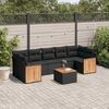 vidaXL Set Divani da Giardino con Cuscini 8 pz Nero in Polyrattan