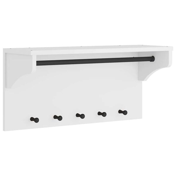 vidaXL Appendiabiti da Parete SANDNES Bianco 87x30x42 cm Legno di Pino